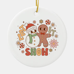 Adorno De Cerámica Regalo de Navidad Dejar que nieve
