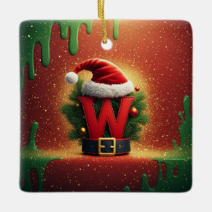 Adorno De Cerámica Regalo De Navidad Inicial W Para Regalos De Vacaci