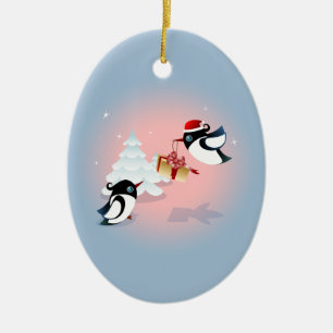 Adorno De Cerámica Regalo de Navidad lindo de los pájaros