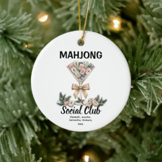Adorno De Cerámica Regalo de Navidad para el Club Social de Mahjong