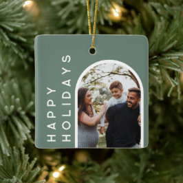 Adorno De Cerámica Regalo de Navidad personalizado | Foto familiar