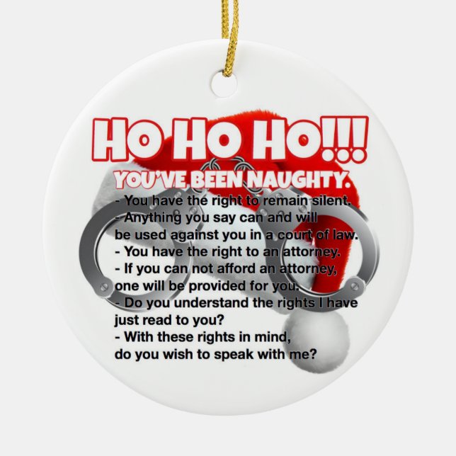 Adorno De Cerámica Regalo de Navidades de oficiales de policía (Frente)