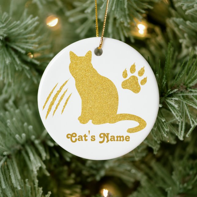 Adorno De Cerámica Regalo de Navidades del propietario del gato (Árbol)