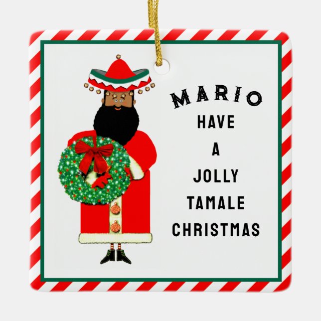 Adorno De Cerámica Regalo de Navidades mexicanos personalizados (Anverso)