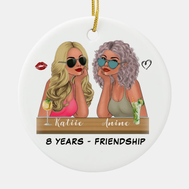 Adorno De Cerámica Regalo de navidades para amigos - Personalizado (Frente)