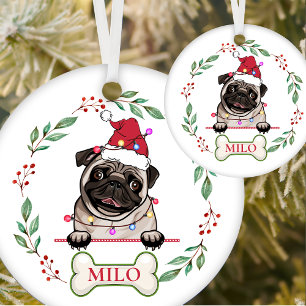 Adorno De Cerámica Regalo de Navidades personalizados de Bulldog brit