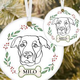 Adorno De Cerámica Regalo de Navidades personalizados de perro de Lab