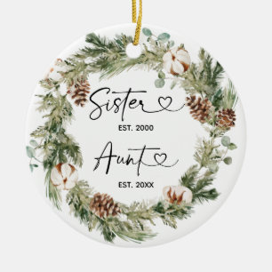 Adorno De Cerámica Regalo De Navidades Personalizados Para Aunty Cera