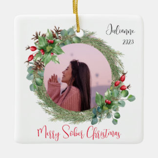 Adorno De Cerámica Regalo de Navidades sobrios, foto Personalizado
