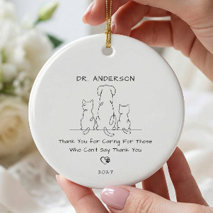 Adorno De Cerámica Regalo de Ornamentación Personalizada para Veterin