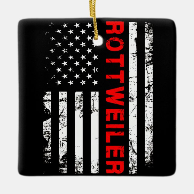 Adorno De Cerámica Regalo de perro | Amo mi rottweiler (Anverso)