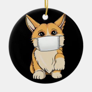 Adorno De Cerámica Regalo de perro   Máscara de cara de Corgi
