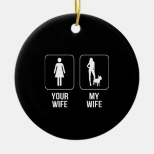 Adorno De Cerámica Regalo de perro Tu esposa - Mi esposa Bulldog fr