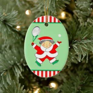 Adorno De Cerámica Regalo de recuerdo de Navidad de tenis