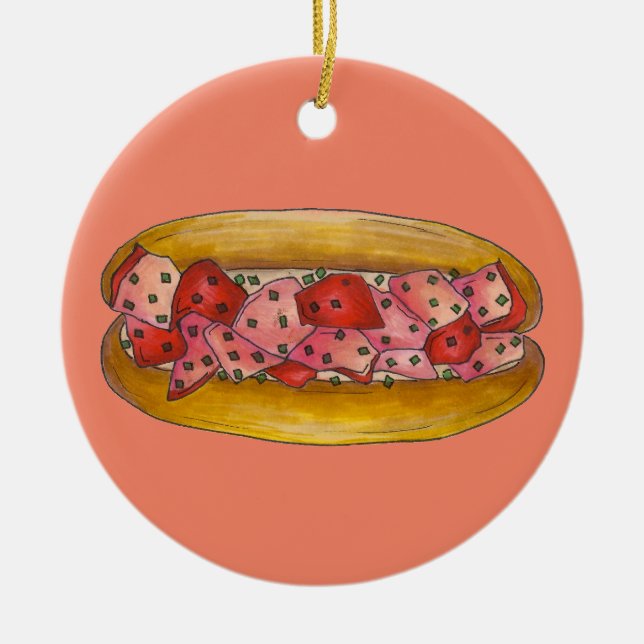 Adorno De Cerámica Regalo de sandwich de bogavante para marisco (Frente)