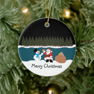 Adorno De Cerámica Regalo de Santa al nombre de Navidades de Navidade