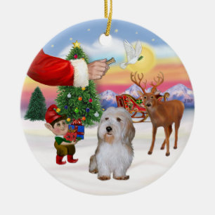 Adorno De Cerámica Regalo de Santa - Petit Basset