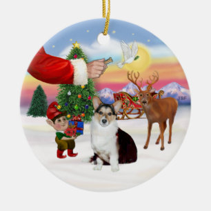 Adorno De Cerámica Regalo de Santa - Welsh Corgi (tri color)