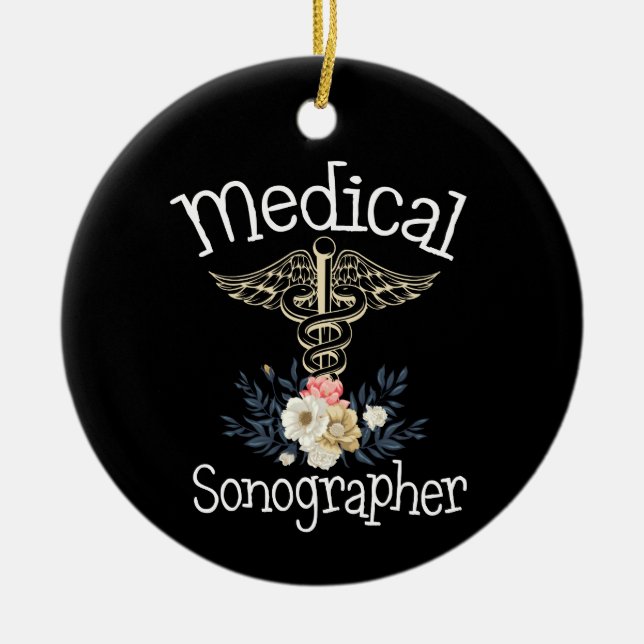 Adorno De Cerámica Regalo de sonografía cuta de sonógrafo médico (Frente)