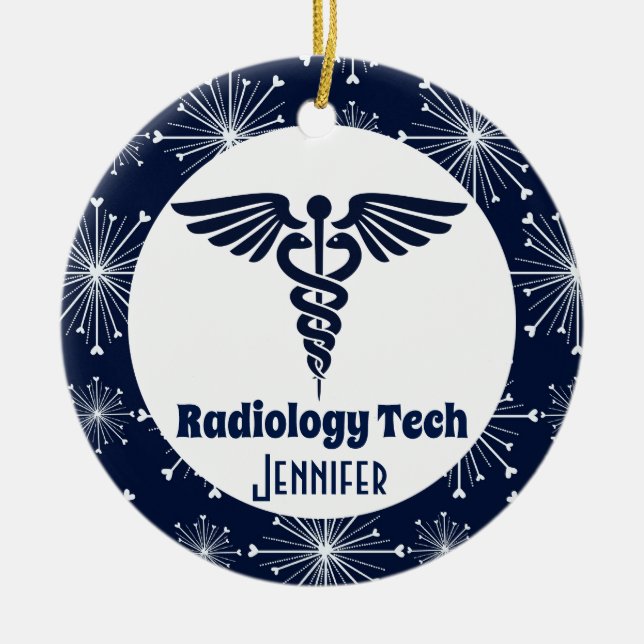 Adorno De Cerámica Regalo de técnico de radiología para tecnología (Frente)