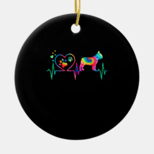 Adorno De Cerámica regalo de tintes de latido del corazón del bulldog