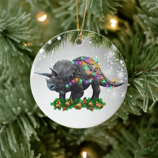 Adorno De Cerámica Regalo De Triceratops Para Dinosaurios Que Atravie (Árbol)