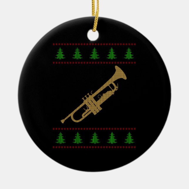 Adorno De Cerámica Regalo de Trumpet para navidades (Frente)