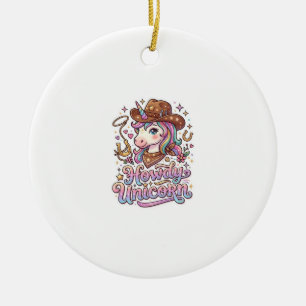 Adorno De Cerámica Regalo de Unicornio Howdy Unicornio Idea Pegatina