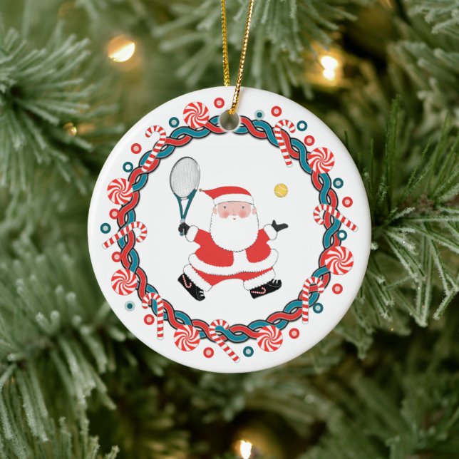 Adorno De Cerámica Regalo de vacaciones creativas de tenis (Árbol)