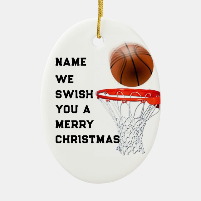 Adorno De Cerámica Regalo de vacaciones de baloncesto (Frente)