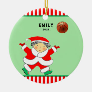 Adorno De Cerámica Regalo de vacaciones de baloncesto para niñas