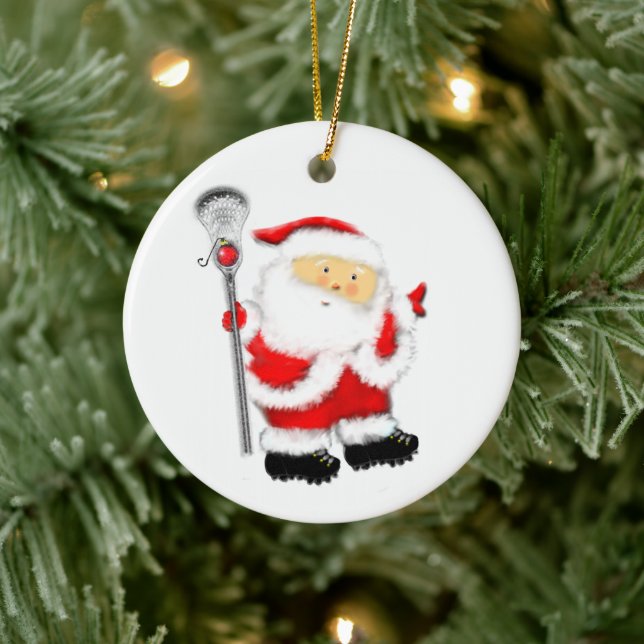 Adorno De Cerámica Regalo de vacaciones de Lacrosse (Árbol)