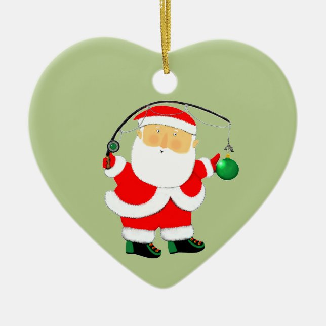 Adorno De Cerámica Regalo de vacaciones de pesca (Frente)