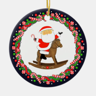 Adorno De Cerámica Regalo de vacaciones ecuestres de caballos