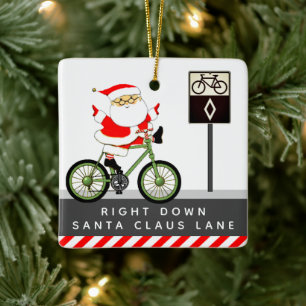 Adorno de cerámica regalo de vacaciones en bicicle