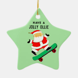 Adorno De Cerámica Regalo de vacaciones para Navidades de skateboardi