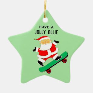 Adorno De Cerámica Regalo de vacaciones para Navidades de skateboardi