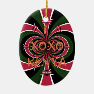 Adorno De Cerámica Regalo de viaje keniano - Diseño de abrazos y beso