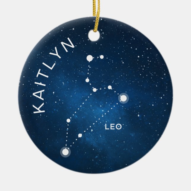 Adorno De Cerámica Regalo de Zodiac Ornament Personalizado (Frente)