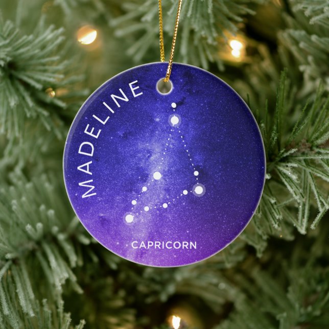 Adorno De Cerámica Regalo de Zodiac Ornament personalizado de Caprico (Árbol)