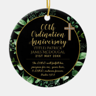 Adorno De Cerámica Regalo del aniversario de la Ordenación de Sacerdo