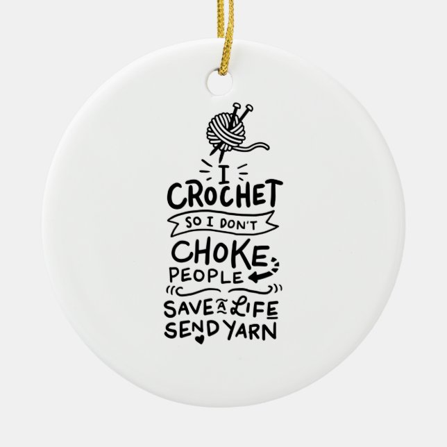 Adorno De Cerámica Regalo del Crocheter Crocheting (Frente)
