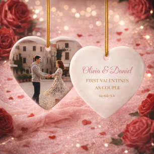 Adorno De Cerámica Regalo del Día de San Valentín para Novio/Novia Fo