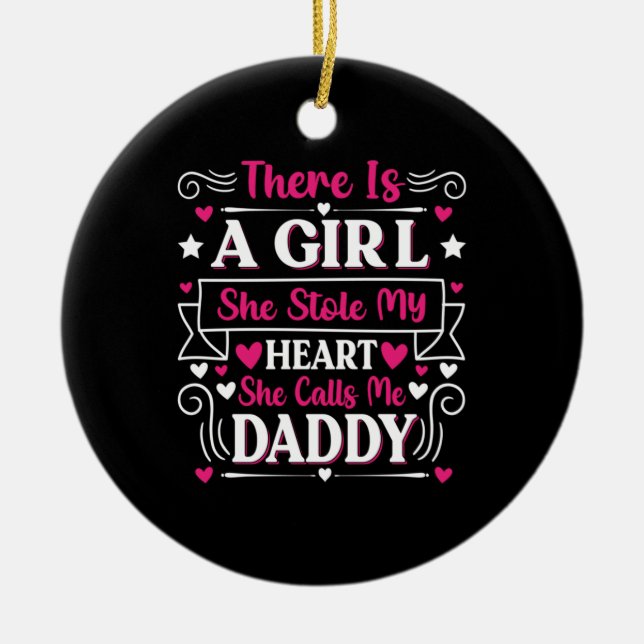 Adorno De Cerámica Regalo del Día del Padre | Un Chica Me Llama Papi (Frente)