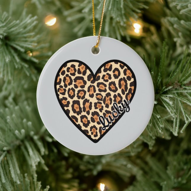 Adorno De Cerámica Regalo del El día de San Valentín Cute Leopard Hea (Árbol)