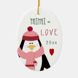 Adorno De Cerámica Regalo del navidad del pingüino del amor MIMI