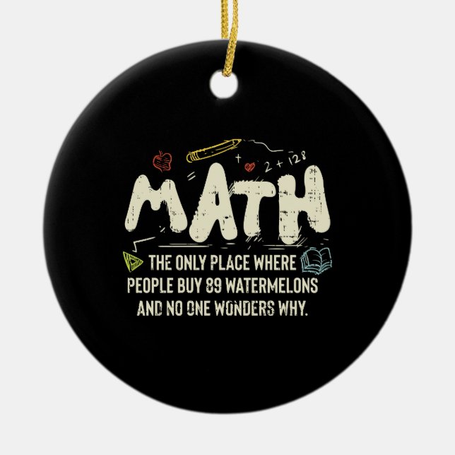 Adorno De Cerámica Regalo del profesor de matemáticas (Frente)
