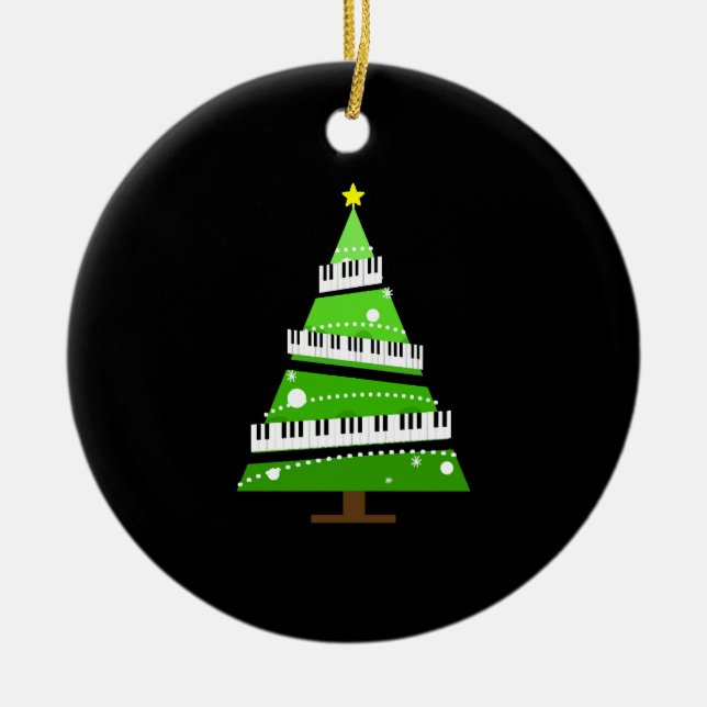Adorno De Cerámica Regalo del profesor de piano de árbol de Navidad (Frente)