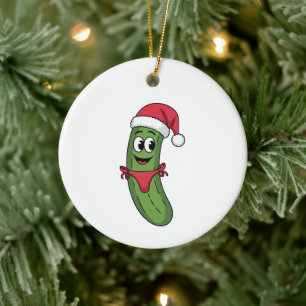 Adorno De Cerámica Regalo Divertido de Navidad: Pepino en Bikini