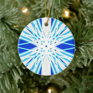 Adorno De Cerámica Regalo festivo de árbol de copo de nieve geométric